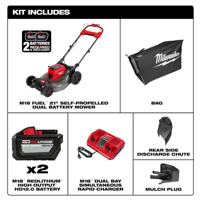 Milwaukee 2823-22HD M18 FUEL 21" Self-Propelled Cordless Lawnmower Mower Kit