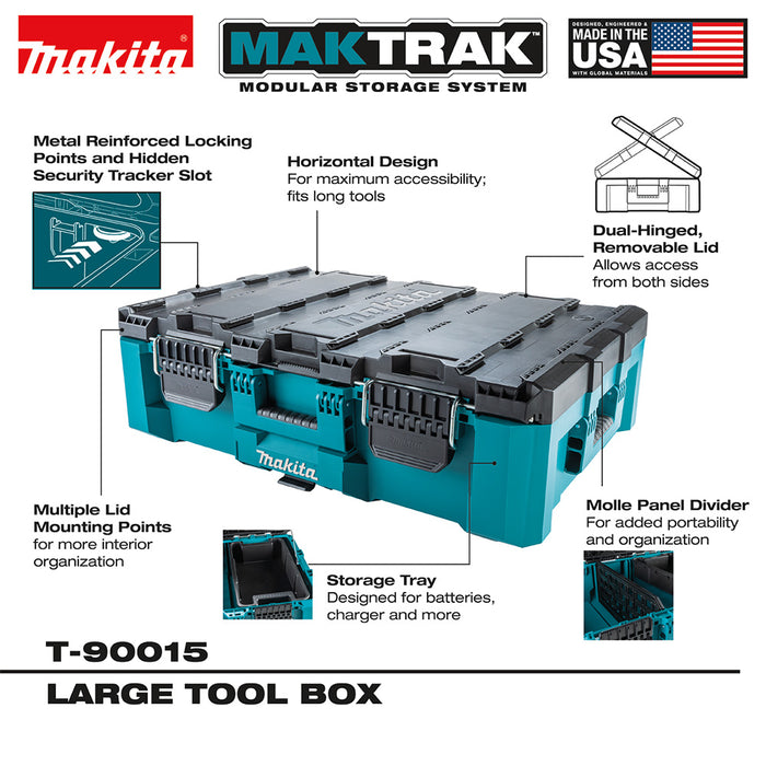 Makita T-90015 MAKTRAK Large Tool Box w/ 100 lbs Capacity