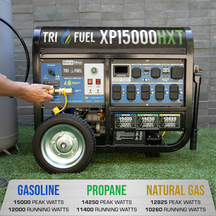 DuroMax XP15000HXT 15,000 Watt Electric Start Tri Fuel Portable Generator